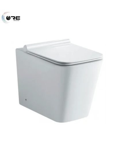 CoreMaroc Cuvette pour WC à poser + Abattant soft close + Plaque blanche 515x360x360mm